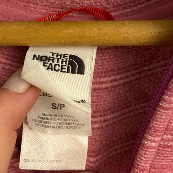 The North Face Fleece Striped Ruched Pocket Full Zip Hoodie Sweatshirt - Picture 6 of 9